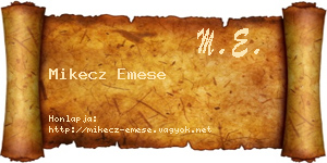 Mikecz Emese névjegykártya